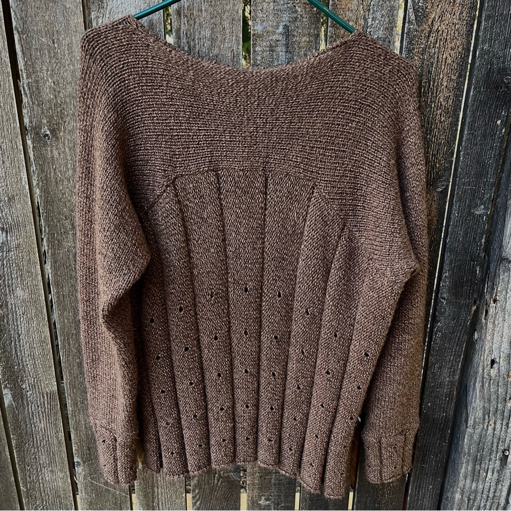 Peruvian Trading Co Alpaca Blend Boatneck Sweater In Brown Sz L